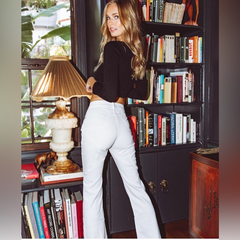 Revice Denim NWT Venus Flare White Jeans- Star Stitched on Back